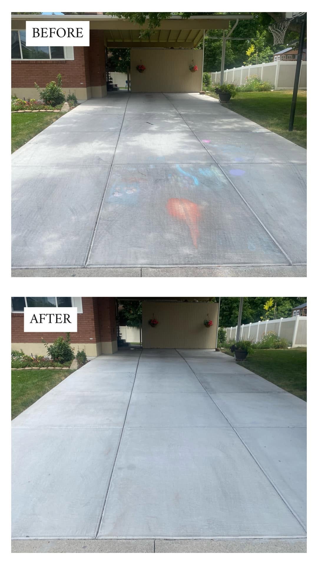 Driveway Restoration before and after